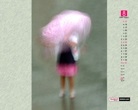  8月壁纸 雨中即景 YAHOO韩国8月份月历壁纸 月历壁纸