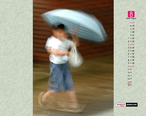  8月壁纸 雨季 YAHOO韩国8月份月历壁纸 月历壁纸