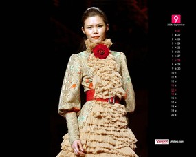  9月壁纸 时尚模特 YAHOO韩国9月份月历壁纸 月历壁纸