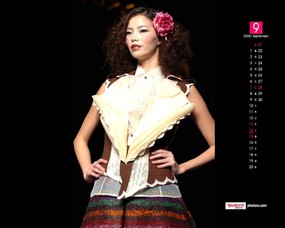  9月壁纸 时尚模特 YAHOO韩国9月份月历壁纸 月历壁纸