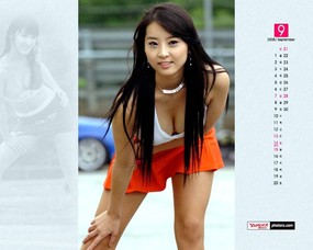 9月壁纸 韩国赛车美女 YAHOO韩国9月份月历壁纸 月历壁纸