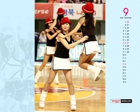  9月壁纸 啦啦队表演桌面壁纸 YAHOO韩国九月月历壁纸 月历壁纸