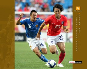  9月壁纸 足球桌面壁纸 YAHOO韩国九月月历壁纸 月历壁纸
