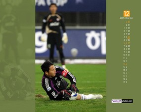  12月月历 足球桌面壁纸 YAHOO韩国十二月月历壁纸 月历壁纸