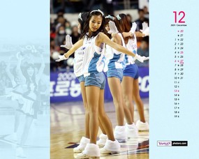  12月月历 啦啦队桌面壁纸 YAHOO韩国十二月月历壁纸 月历壁纸